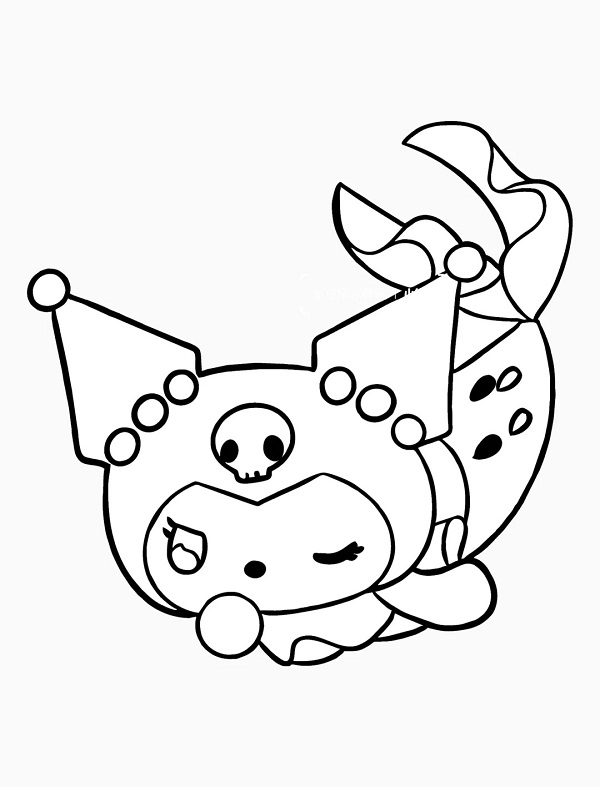 Hình Kuromi nằm thư giãn