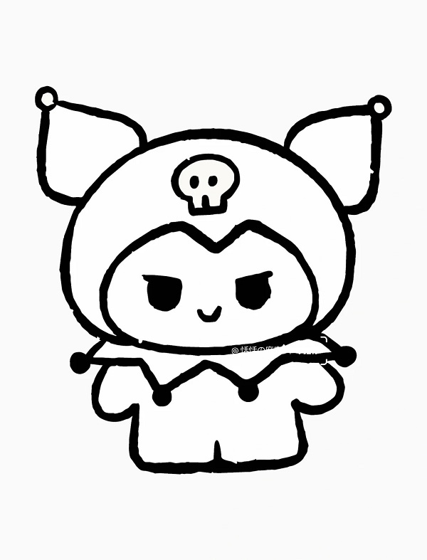 Tranh tô màu Kuromi tạo dáng cực ngầu