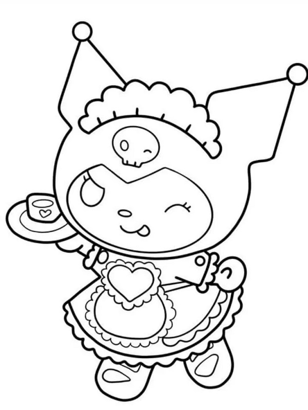 Hình Kuromi chibi cute cho bé tập tô