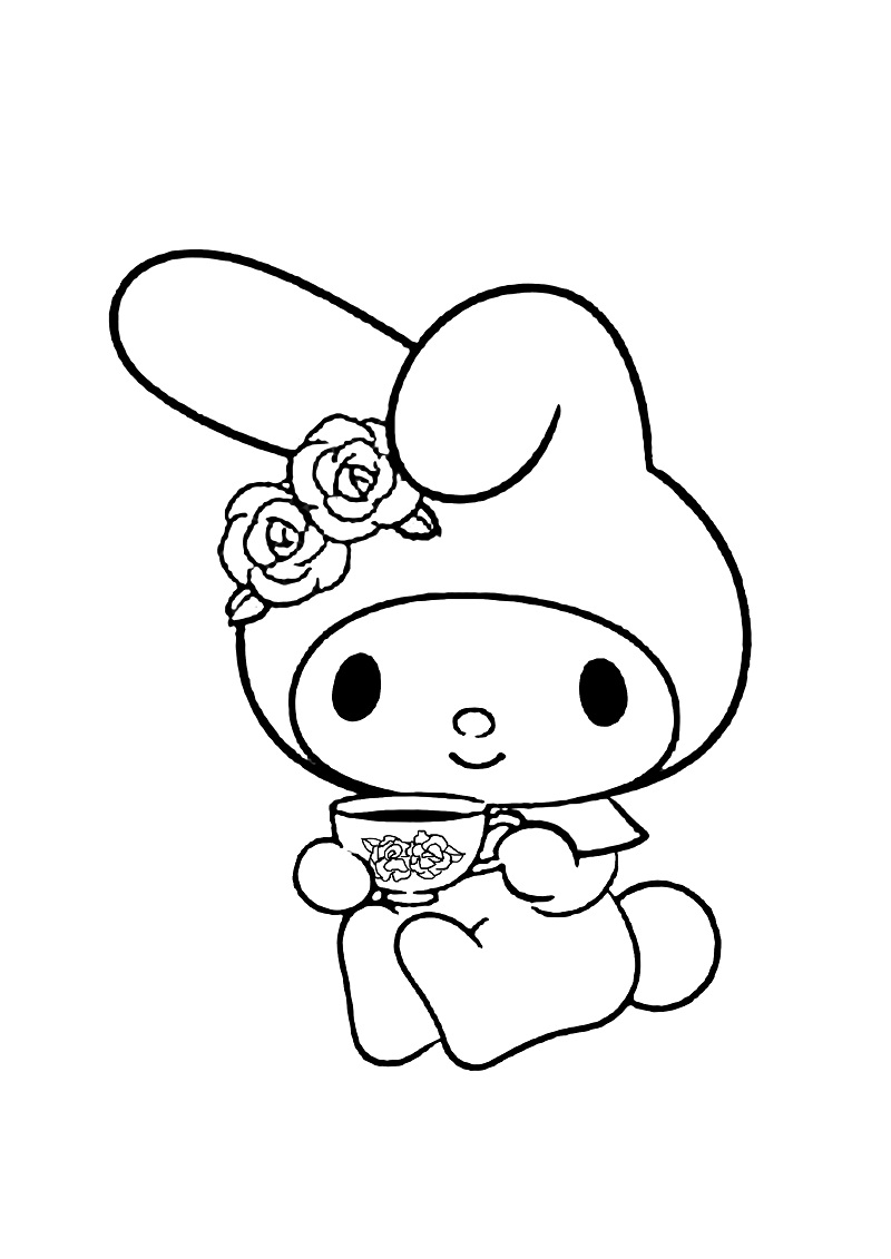 Tranh tô màu Melody bên tách trà ấm áp