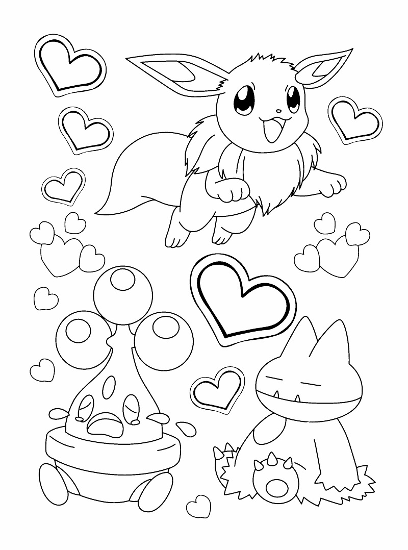 tranh tô màu pokemon​ dễ thương 1
