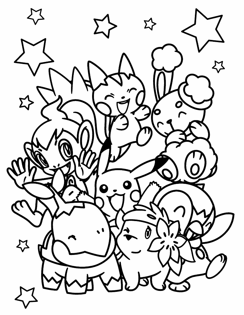 tranh tô màu pokemon mega 4