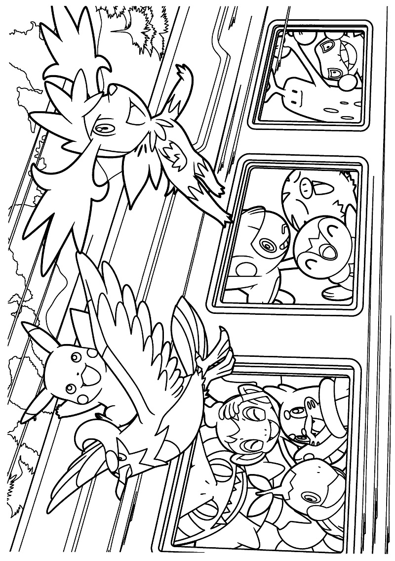 tranh tô màu pokemon​ và các bạn 3
