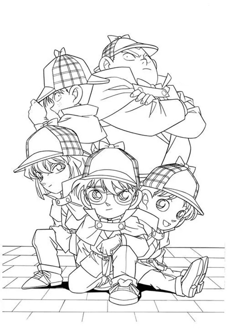 Tranh tô màu Shinichi khi còn nhỏ