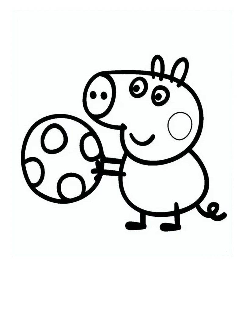 Tô màu heo Peppa đang nhảy trong vũng nước