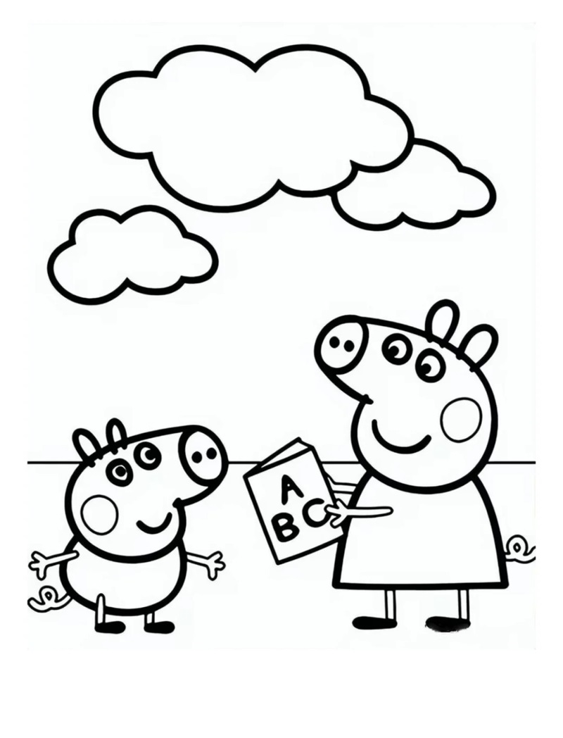 Hình Peppa cùng bạn bè đến trường