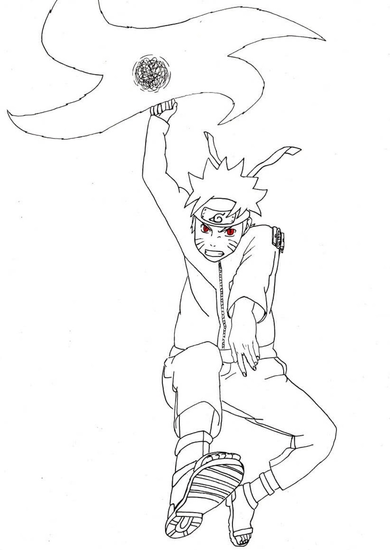 Tranh tô màu Naruto chạy nhanh như gió