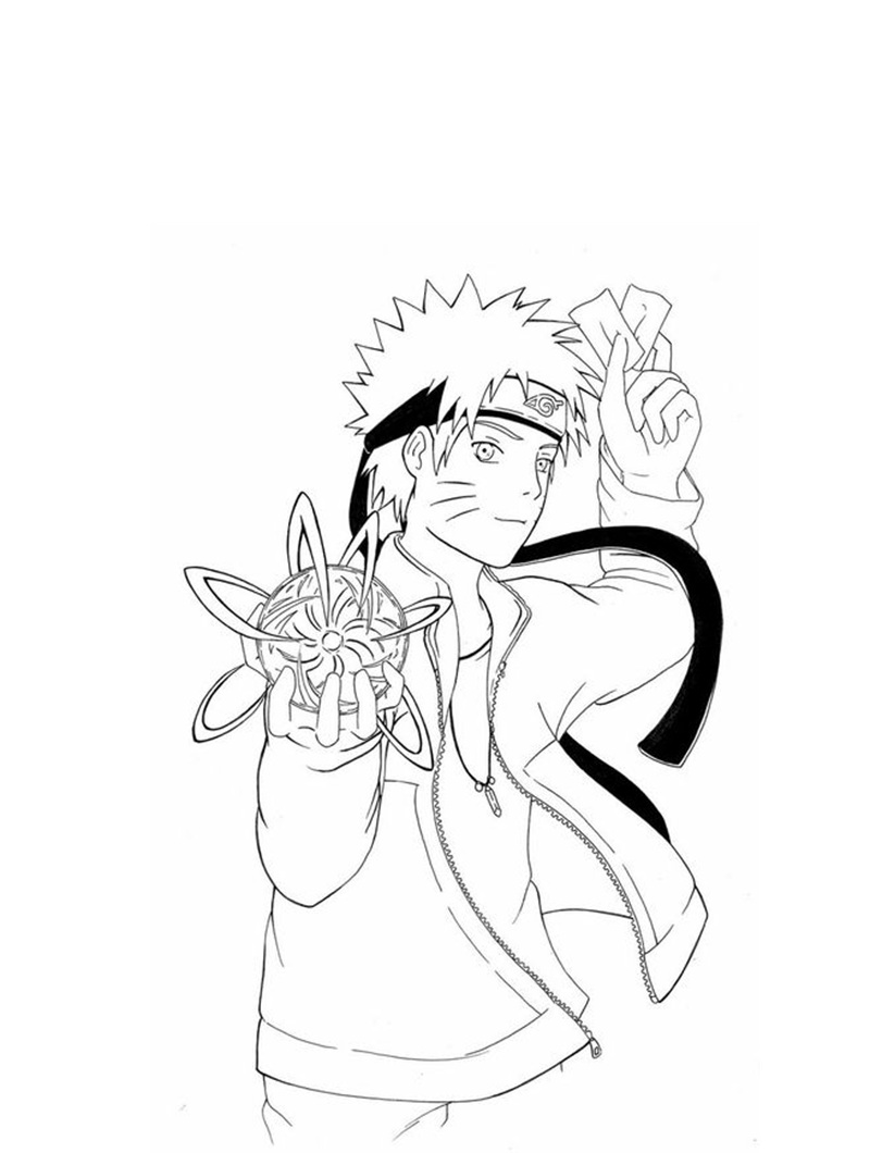 Tranh tô màu Naruto sử dụng Rasengan