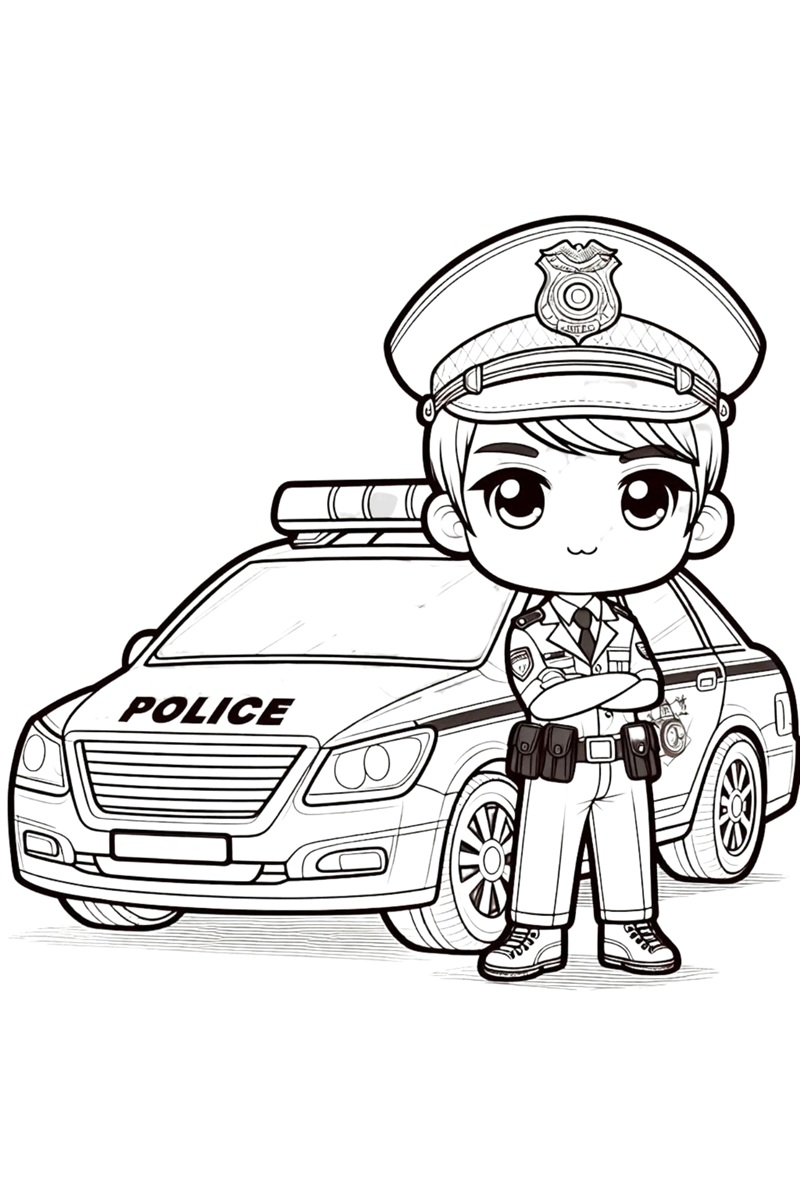 Tranh vẽ ô tô cảnh sát đáng yêuTranh vẽ ô tô cảnh sát đáng yêu


