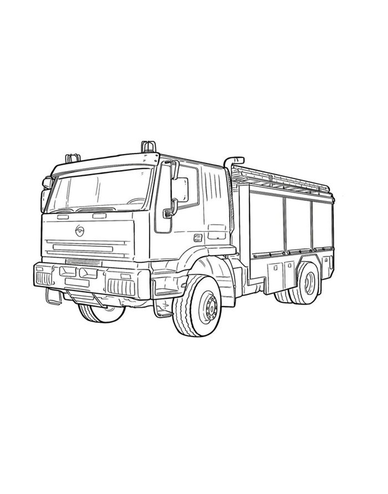 Hình xe cứu hỏa kèm đèn chớp