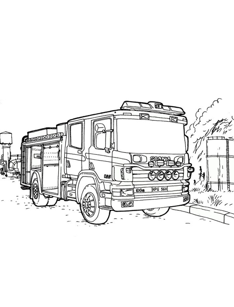 Xe cứu hỏa ống nước uốn lượn
